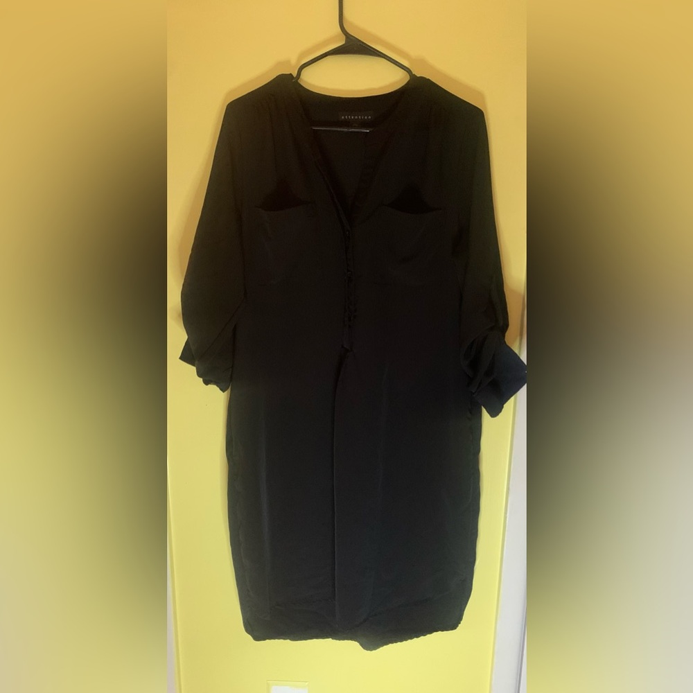Black button up dress
